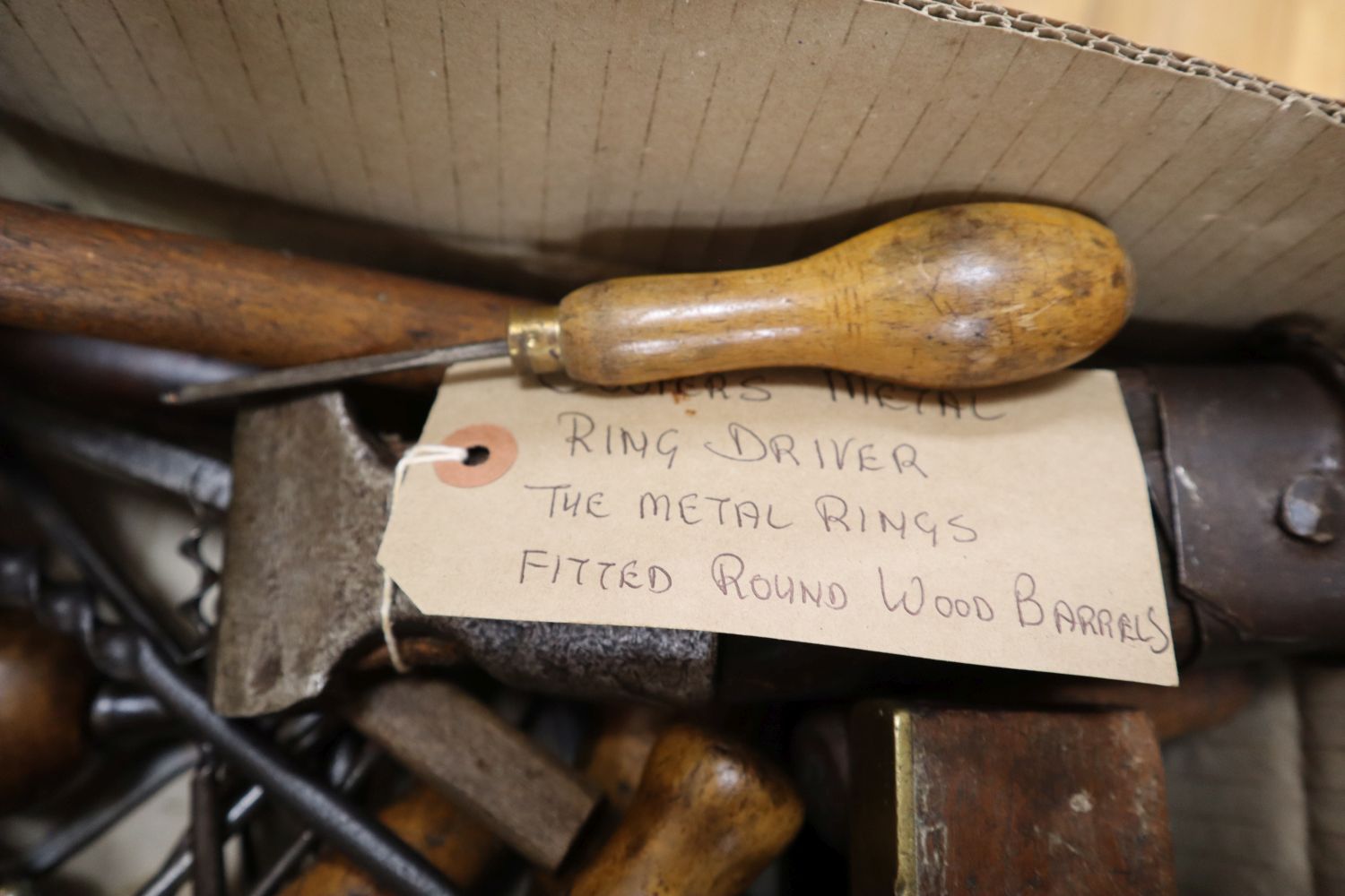 A box of assorted tools: